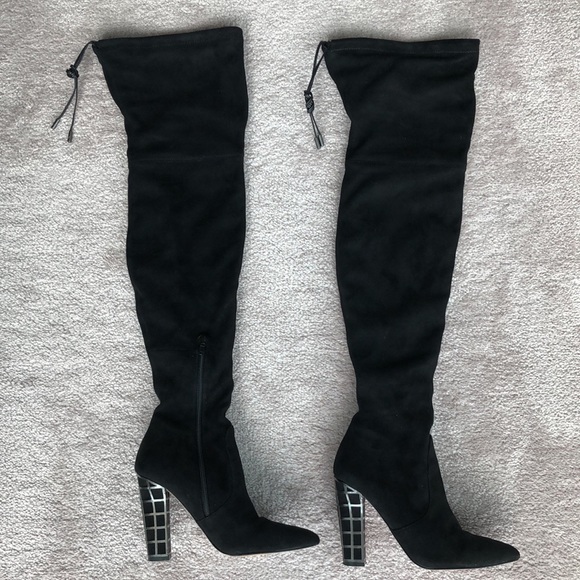 Barely Worn Brian Atwood Black Suede Over The Knee Boots - Picture 3 of 7